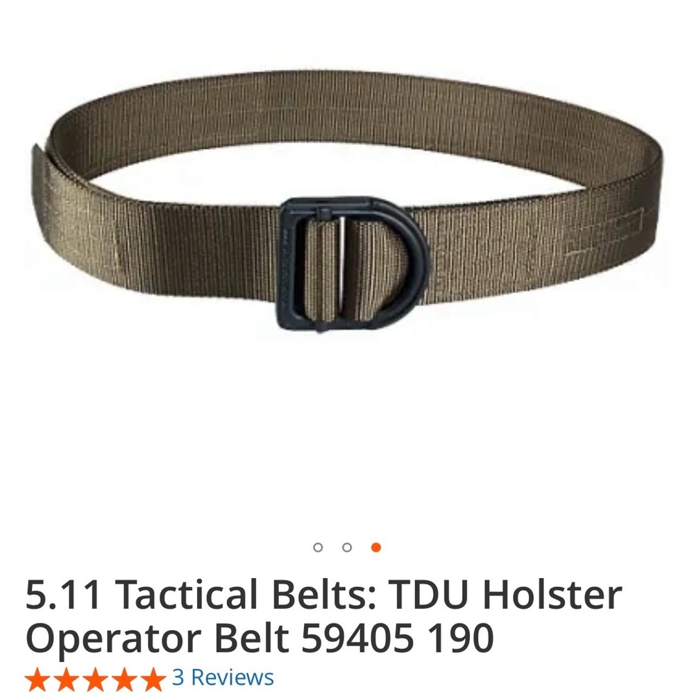 5.11 Tactical TDU Holster Belt in ODG Size 3XL adjustable.